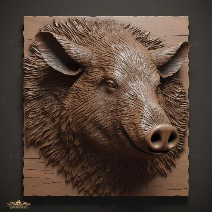 Nature and animals (st wild boar 4, NATURE_1668) 3D models for cnc